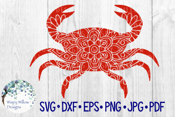 Crab Floral Mandala Graphic for Summer Branding and Crafts