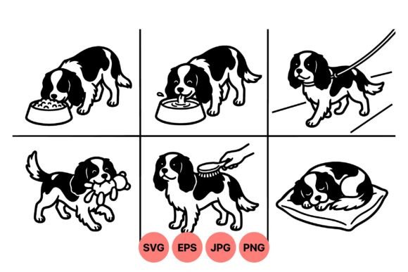 Cute Cavalier Dog Care Clipart Review