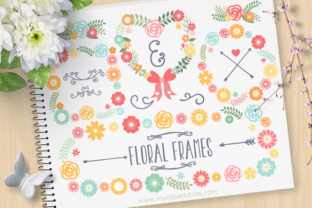 Cute Floral Wreath Frames Clipart for Graphics and Illustrations