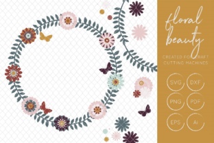 DIY Floral Wreath Graphics for Crafts