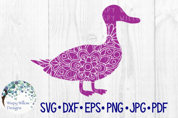 Duck Floral Mandala for Crafts and Graphics