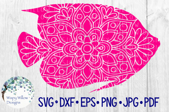 Fish Mandala Nautical Graphics for Crafts and Summer Projects