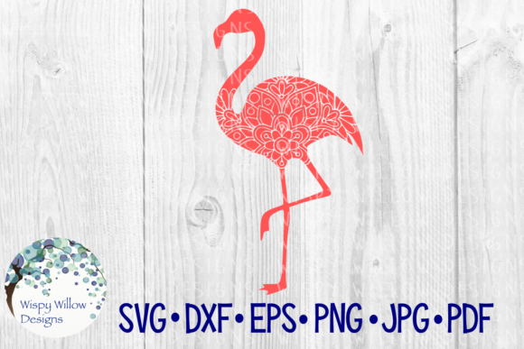 Flamingo Floral Mandala for Crafts and Graphics