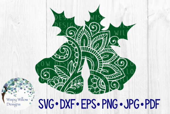 Floral Christmas Bells Graphic Design Asset for Crafts