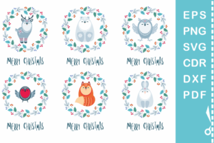 Floral Christmas Woodland Animals Graphics for Crafts