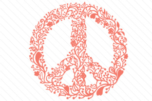 Floral Peace Symbol for Crafts and Intricate Cuts