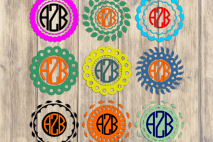 Floral Round Monogram Frames Svg Design for Crafts and Graphics