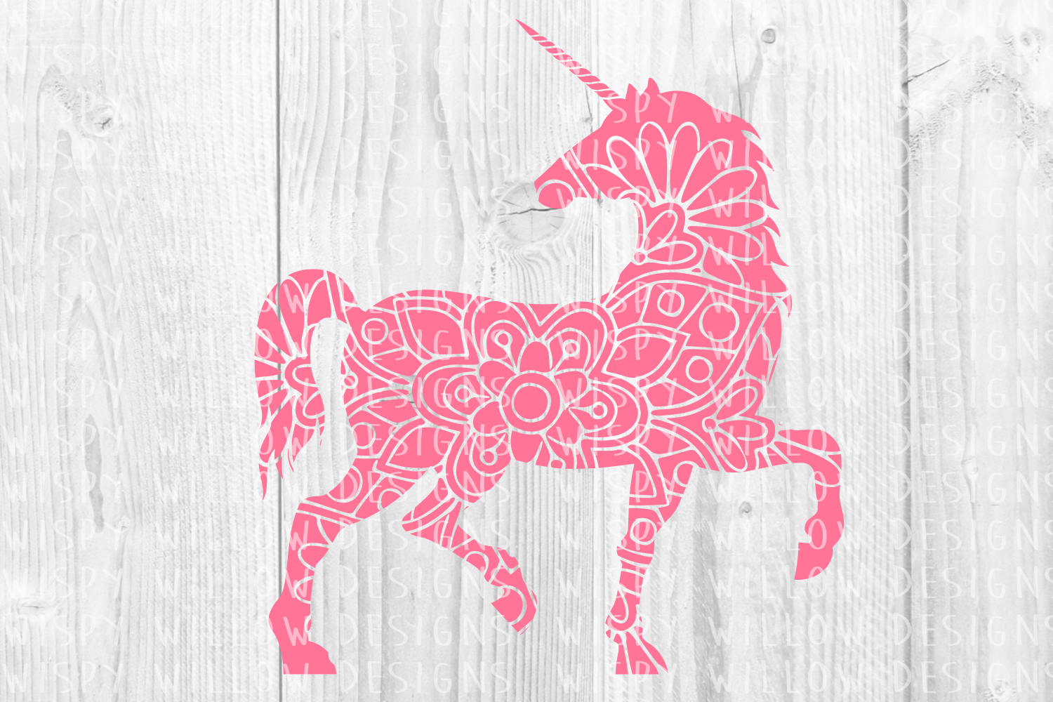 Floral Unicorn Mandala Graphics for Crafts & Branding
