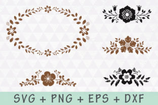 Floral Wreath and Flourishes Set for Graphics and Crafts