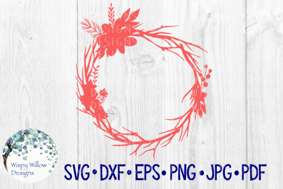 Floral Wreath, Bird Nest, Name Monogram Frame Border Cut File for Crafts and Graphics