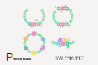 Flower Monogram Graphics for Crafts and Content