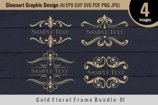 Gold Flower Frame Design for Graphics and Crafts