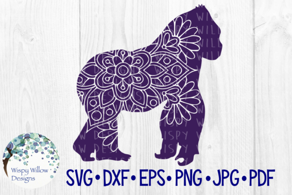 Gorilla Floral Mandala for Crafts and Graphics