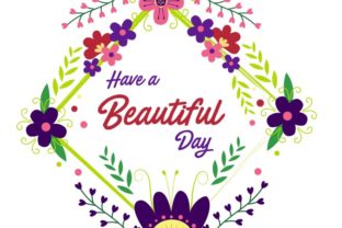 Have a Beautiful Day Floral Frame for Branding and Packaging