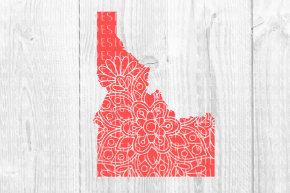 Idaho ID Floral Mandala State Cut File for Graphics and Crafts