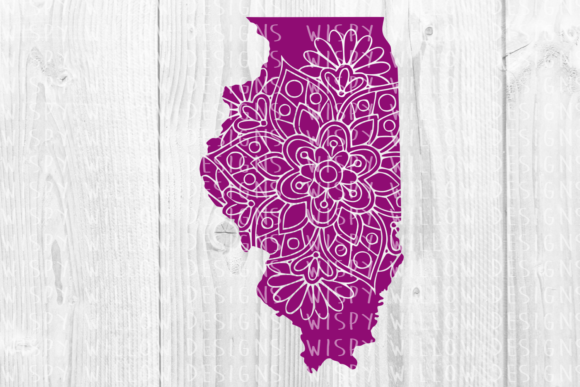 Illinois IL Floral Mandala State Cut File Review