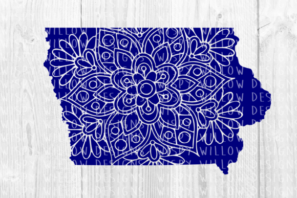 Iowa IA Floral Mandala State Cut File Review