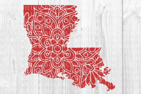 Louisiana LA Floral Mandala State Cut File for Crafts and Graphics