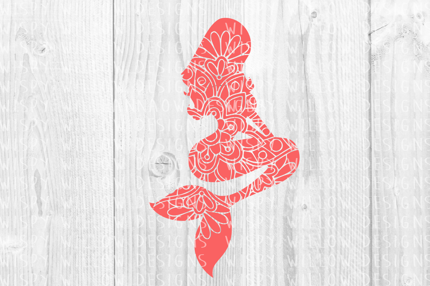 Mermaid Floral Mandala Graphics for Crafts
