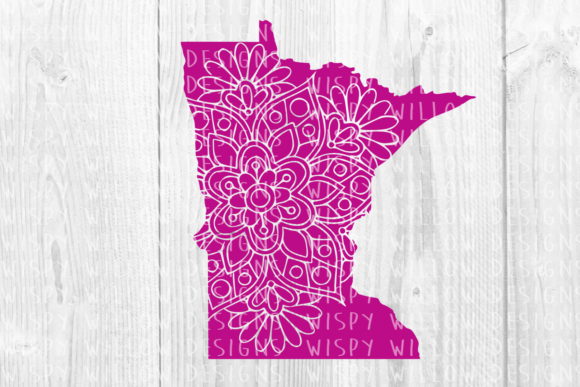 Minnesota MN Floral Mandala State Cut File for Graphics and Crafts
