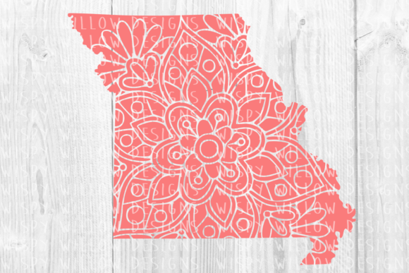 Missouri MO Floral Mandala State Cut File for Crafts and Graphics