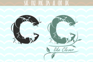 Monogram Alphabet Floral Letter C for Graphics and Crafts
