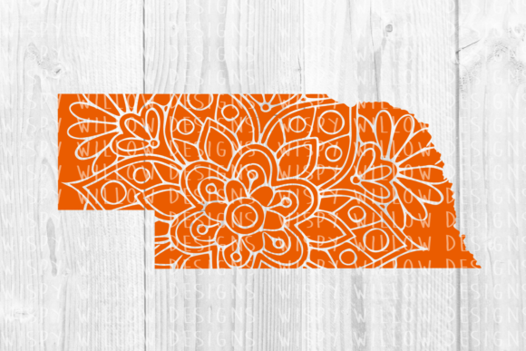 Nebraska NE Floral Mandala State Cut File for Graphics and Crafts