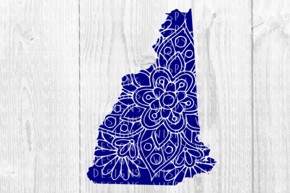 New Hampshire NH Floral Mandala State Cut File for Graphics and Crafts