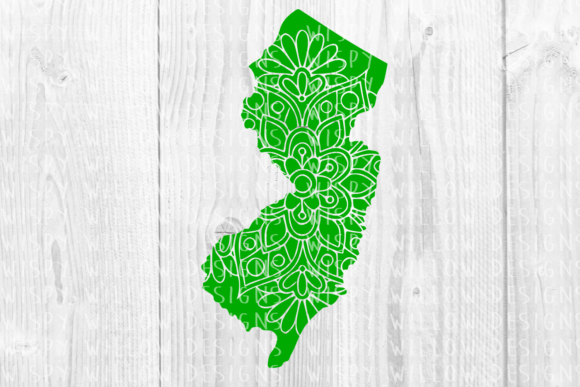 New Jersey NJ Floral Mandala State Cut File for Graphics and Crafts