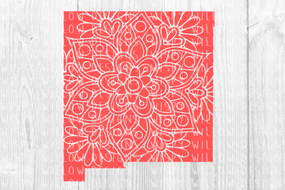 New Mexico Floral Mandala Graphic for Crafts and Web Design