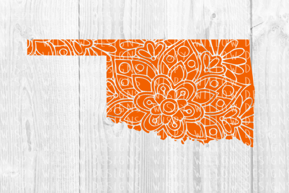 Oklahoma OK Floral Mandala State Cut File for Crafts and Graphics