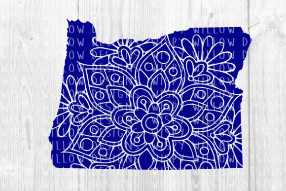 Oregon or Floral Mandala State Cut File for Crafts and Graphics