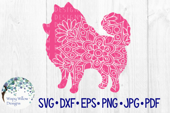 Pomeranian Floral Mandala Graphic for Crafts