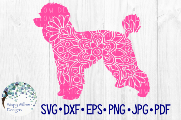Poodle Floral Mandala Graphics for Crafts