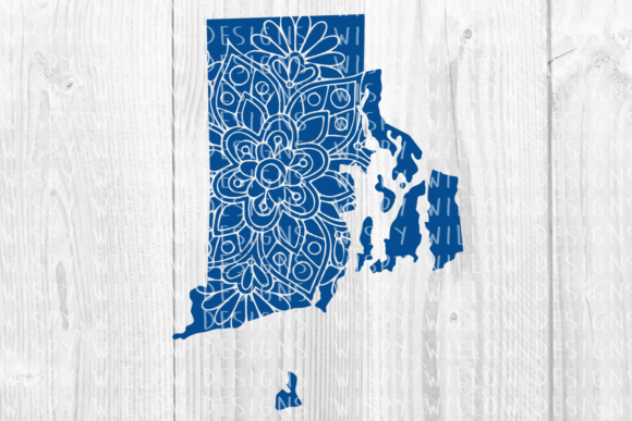 Rhode Island RI Floral Mandala State Cut File for Graphics and Crafts
