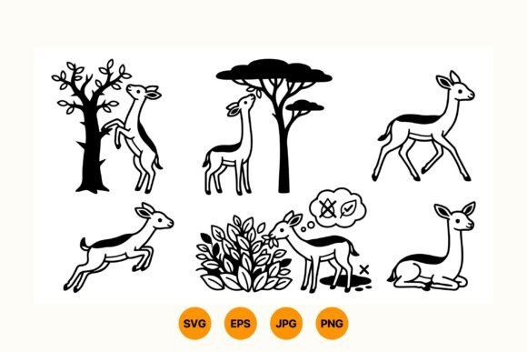 Savannah Gazelle SVG Clipart for Illustrations and Graphics