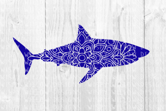 Shark Floral Mandala Animal Graphics for Crafts