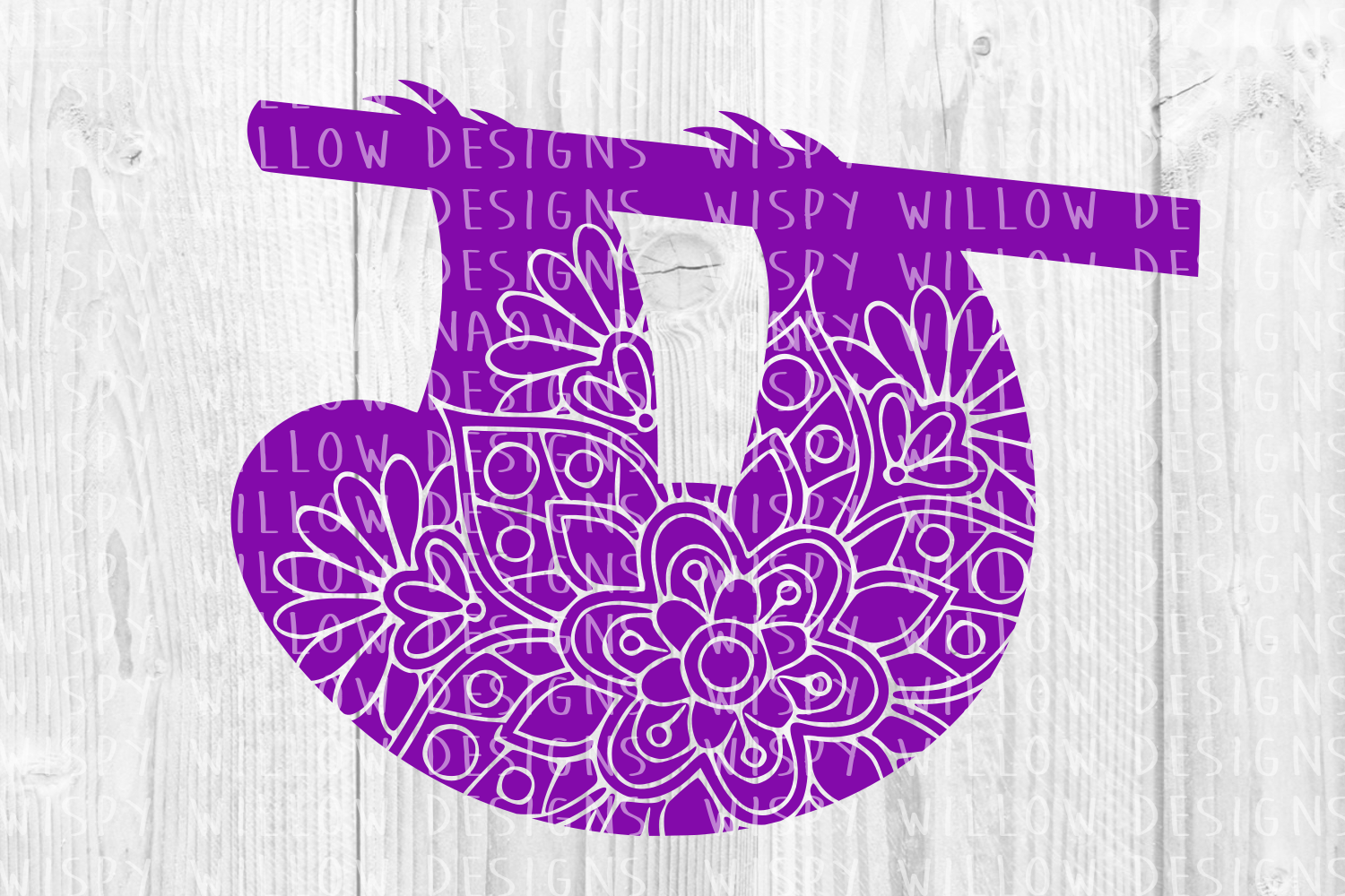 Sloth Floral Mandala Animal Graphics for Crafts