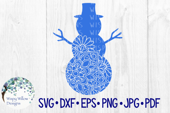 Snowman Floral Mandala for Crafts and Graphics