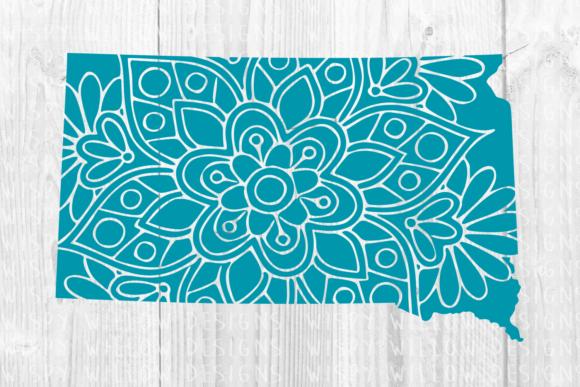 South Dakota SD Floral Mandala State Cut File for Crafts and Graphics