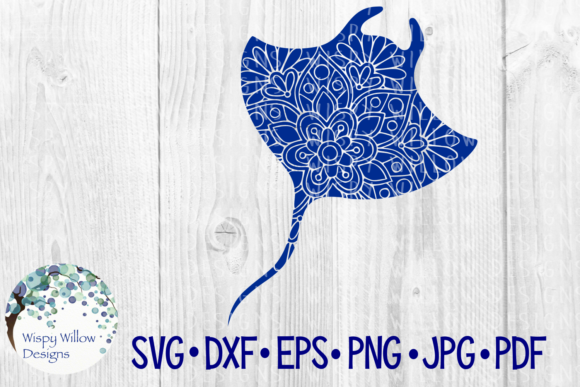 Stingray Floral Mandala Graphics for Crafts