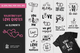 Valentine s Day Love Quotes: Essential Graphics for Crafts & Branding