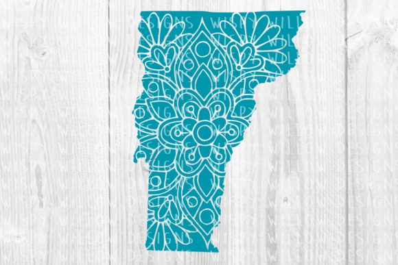 Vermont VT Floral Mandala State Cut File for Graphics and Crafts